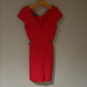 Bebe Bandage Cutout Vibrant Red Mini Dress
